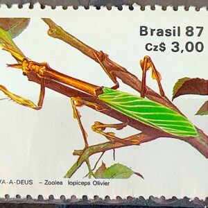 C 1554 Selo 50 Anos Sociedade Brasileira de Entomologia Inseto Louva a Deus 1987