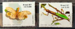 C 1554 Selo 50 Anos Sociedade Brasileira de Entomologia Inseto Louva a Deus Borboleta 1987 Serie Completa