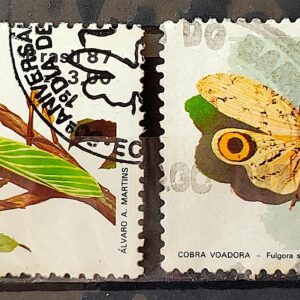 C 1554 Selo 50 Anos Sociedade Brasileira de Entomologia Inseto Louva a Deus Borboleta 1987 Serie Completa Circulado 2