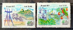 C 1556 Selo Turismo Brasilia Rio de Janeiro Bahia Ceara 1987 Serie Completa