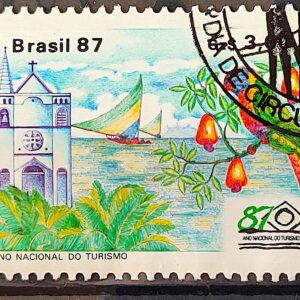 C 1557 Selo Turismo Igreja Jangada Bahia Ceara 1987 Circulado 1