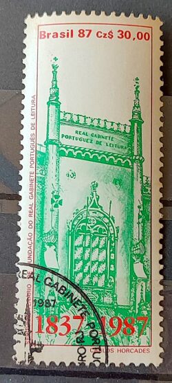 C 1558 Selo 150 Anos Real Gabinete de Leitura Portugal 1987 Circulado 1