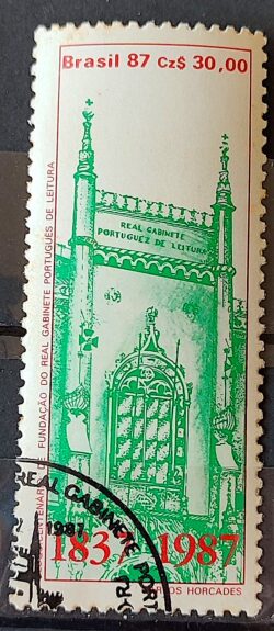 C 1558 Selo 150 Anos Real Gabinete de Leitura Portugal 1987 Circulado 2
