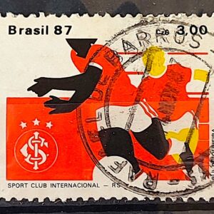 C 1559 Selo Clubes de Futebol Internacional 1987 Circulado 2