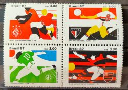 C 1559 Selo Clubes de Futebol Internacional Sao Paulo Guarani Flamengo 1987 Serie Completa