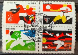 C 1559 Selo Clubes de Futebol Internacional Sao Paulo Guarani Flamengo 1987 Serie Completa CBC SP