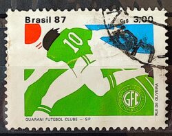 C 1561 Selo Clubes de Futebol Guarani 1987 Circulado 1