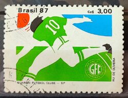 C 1561 Selo Clubes de Futebol Guarani 1987 Circulado 3