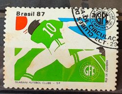 C 1561 Selo Clubes de Futebol Guarani 1987 Circulado 4