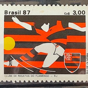 C 1562 Selo Clubes de Futebol Flamengo 1987