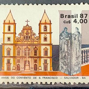 C 1563 Selo 400 Anos Convento de Sao Francisco Salvador Bahia Religiao Igreja 1987