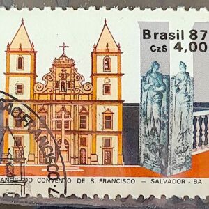 C 1563 Selo 400 Anos Convento de Sao Francisco Salvador Bahia Religiao Igreja 1987 Circulado 1