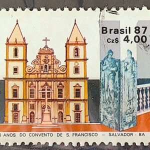 C 1563 Selo 400 Anos Convento de Sao Francisco Salvador Bahia Religiao Igreja 1987 Circulado 6