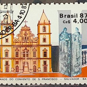 C 1563 Selo 400 Anos Convento de Sao Francisco Salvador Bahia Religiao Igreja 1987 Circulado 7