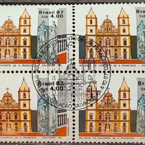 C 1563 Selo 400 Anos Convento de Sao Francisco Salvador Bahia Religiao Igreja 1987 Quadra CBC BA 2