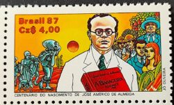 C 1564 Selo Dia do Livro 100 Anos Jose Americo Almeida Literatura 1987 1