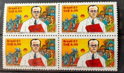 C 1564 Selo Dia do Livro 100 Anos Jose Americo Almeida Literatura 1987 Quadra