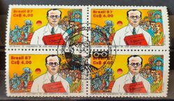 C 1564 Selo Dia do Livro 100 Anos Jose Americo Almeida Literatura 1987 Quadra CBC PB