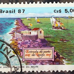C 1565 Selo 450 Anos Cidade de Recife Pernambuco 1987 Circulado 2