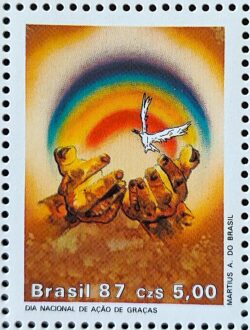 C 1567 Selo Dia de Acao de Gracas Religiao 1987 2