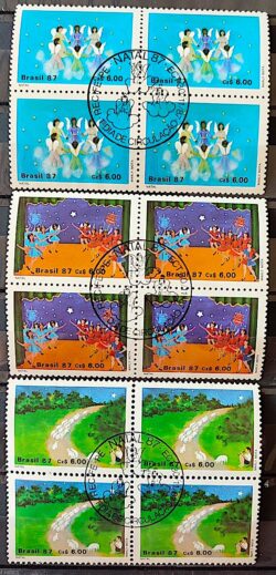 C 1568 Selo Natal Religiao 1987 Quadra CBC PE Serie Completa