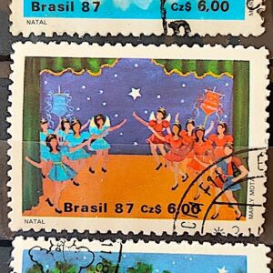 C 1568 Selo Natal Religiao 1987 Serie Completa Circulado 1