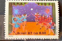 C 1569 Selo Natal Religiao Folguedos Populares 1987