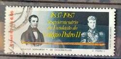 C 1571 Selo 150 Anos Colegio Pedro II Educacao 1987 Circulado 1