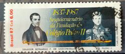 C 1571 Selo 150 Anos Colegio Pedro II Educacao 1987 Circulado 2