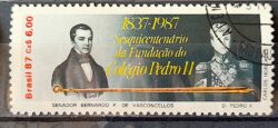 C 1571 Selo 150 Anos Colegio Pedro II Educacao 1987 Circulado 3