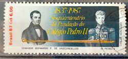 C 1571 Selo 150 Anos Colegio Pedro II Educacao 1987 Circulado 4