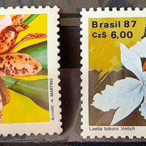 C 1572 Selo 50 Anos Sociedade Brasileira de Orquidofilos Flora Orquidea 1987 Serie Completa