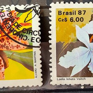 C 1572 Selo 50 Anos Sociedade Brasileira de Orquidofilos Flora Orquidea 1987 Serie Completa Circulado 2