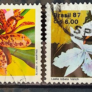 C 1572 Selo 50 Anos Sociedade Brasileira de Orquidofilos Flora Orquidea 1987 Serie Completa Circulado 6