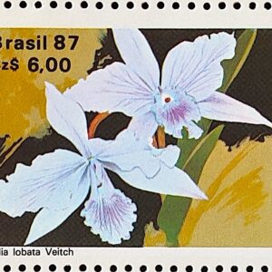 C 1573 Selo 50 Anos Sociedade Brasileira de Orquidofilos Flora Orquidea 1987