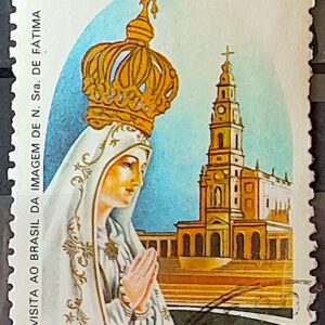 C 1574 Selo Nossa Senhora de Fatima Ano Mariano Religiao 1987 Circulado 11