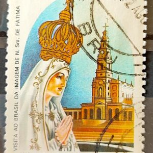 C 1574 Selo Nossa Senhora de Fatima Ano Mariano Religiao 1987 Circulado 12