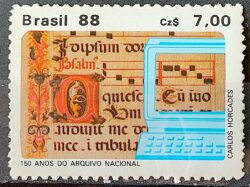 C 1576 Selo 150 Anos do Arquivo Nacional Literatura 1988