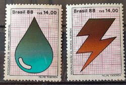 C 1579 Selo Racionalizacao de Energia Petroleo Eletricidade 1988 Serie Completa 2