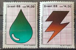 C 1579 Selo Racionalizacao de Energia Petroleo Eletricidade 1988 Serie Completa