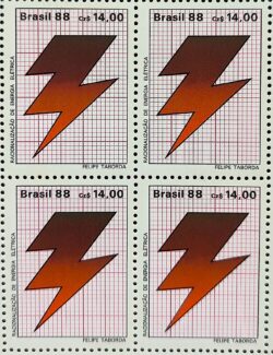 C 1580 Selo Racionalizacao de Energia Eletricidade 1988 Quadra