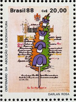 C 1583 Selo 100 Anos Abolicao da Escravatura Lei Aurea 1988 2