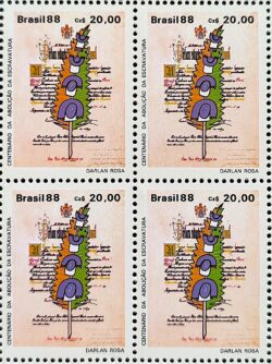 C 1583 Selo 100 Anos Abolicao da Escravatura Lei Aurea 1988 Quadra