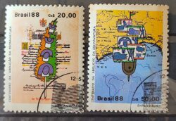 C 1583 Selo 100 Anos Abolicao da Escravatura Lei Aurea Navio Negreiro 1988 Serie Completa Circulado 5