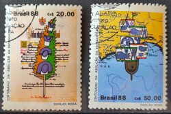 C 1583 Selo 100 Anos Abolicao da Escravatura Lei Aurea Navio Negreiro 1988 Serie Completa Circulado 6