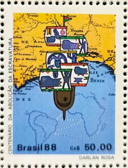 C 1584 Selo 100 Anos Abolicao da Escravatura Navio Negreiro 1988 1