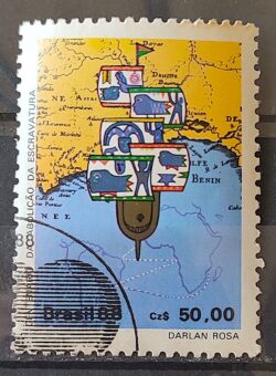 C 1584 Selo 100 Anos Abolicao da Escravatura Navio Negreiro 1988 Circulado 1