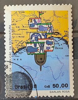 C 1584 Selo 100 Anos Abolicao da Escravatura Navio Negreiro 1988 Circulado 10