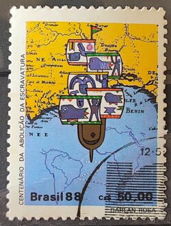C 1584 Selo 100 Anos Abolicao da Escravatura Navio Negreiro 1988 Circulado 11