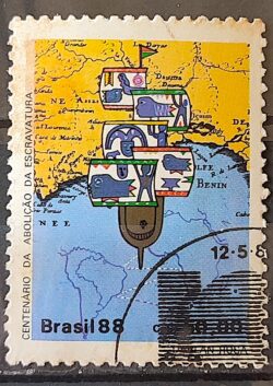 C 1584 Selo 100 Anos Abolicao da Escravatura Navio Negreiro 1988 Circulado 13